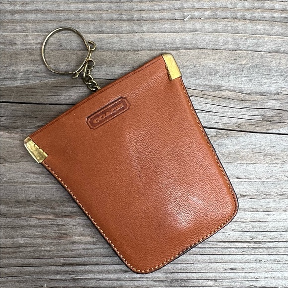 Vintage coach kangaroo squeeze key case fob, British tan - Picture 1 of 7